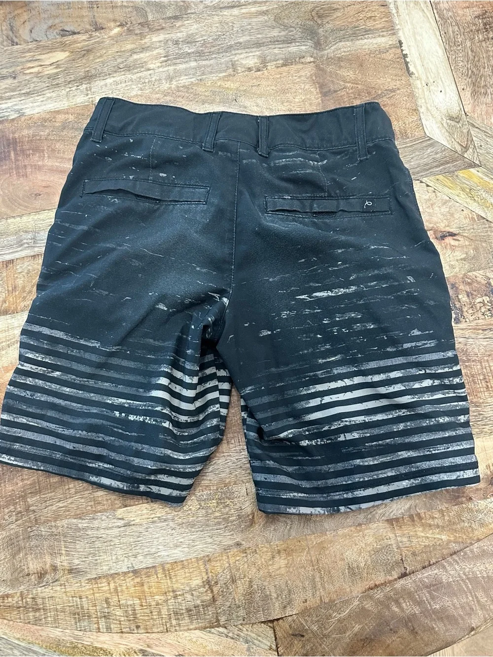 art class Black and Gray Striped Boys Swim Trunks